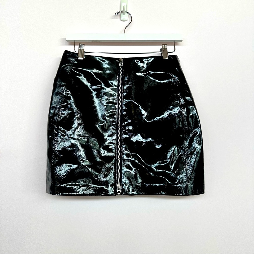 NEW! $595 Rag & Bone New York Black Heidi Patent Leather Skirt